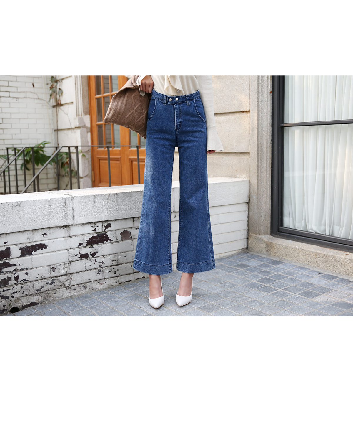 Women Jeans Pants High waist wide boots cut jeans 