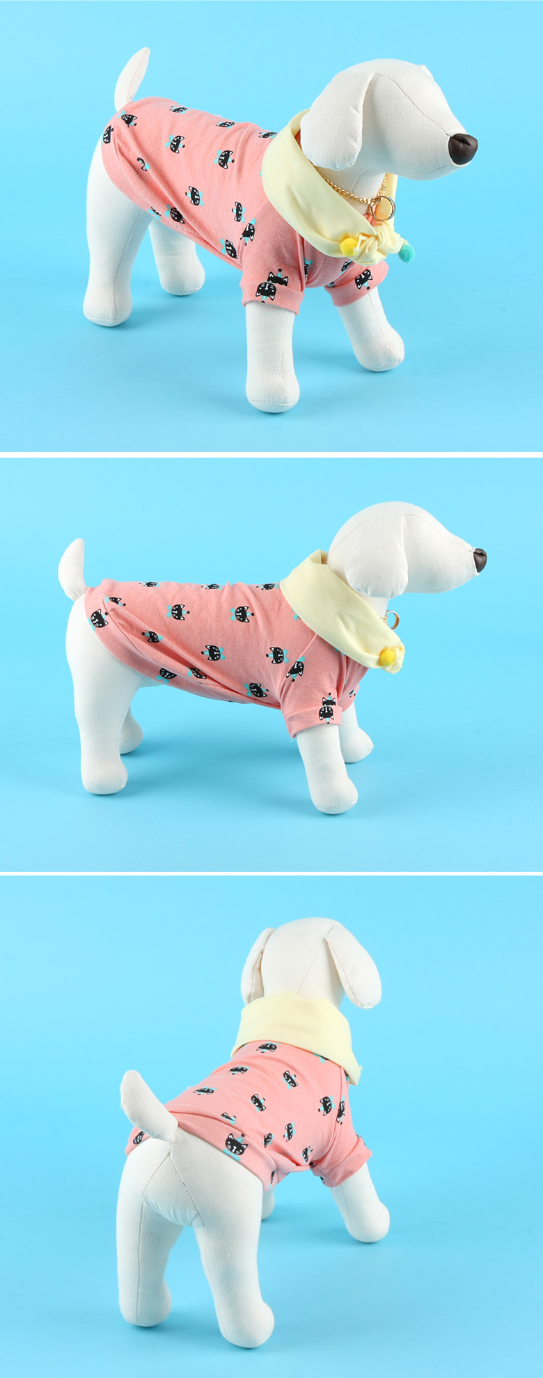 NEW DOG FASHION Puppy Scarf Bib T-shirt Fall Suit
