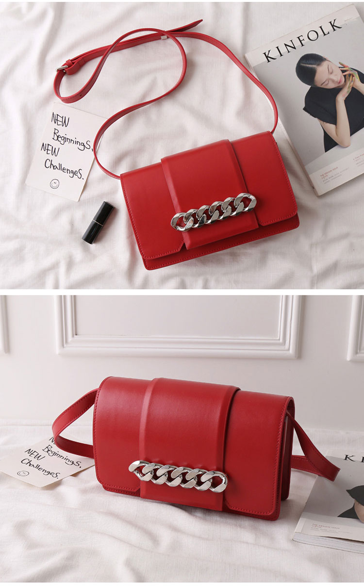 New chain decorated mini cross cowhide leather, bl