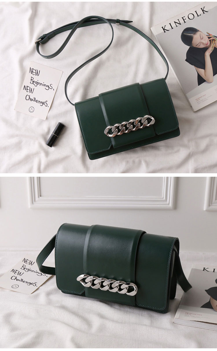 New chain decorated mini cross cowhide leather, bl