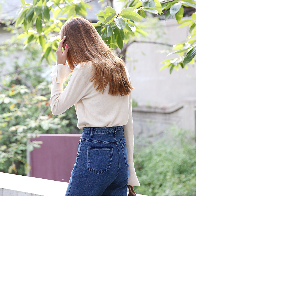 Women Jeans Pants High waist wide boots cut jeans 