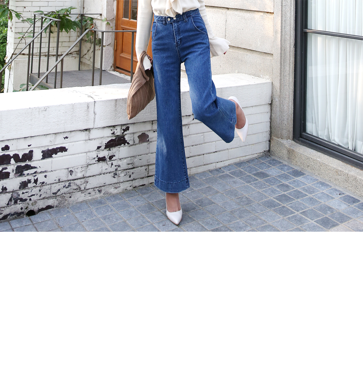 Women Jeans Pants High waist wide boots cut jeans 