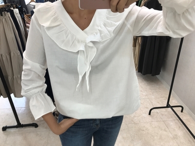 NEW FASHION LADY GIRL Blouse Fall Ruffle V Neck