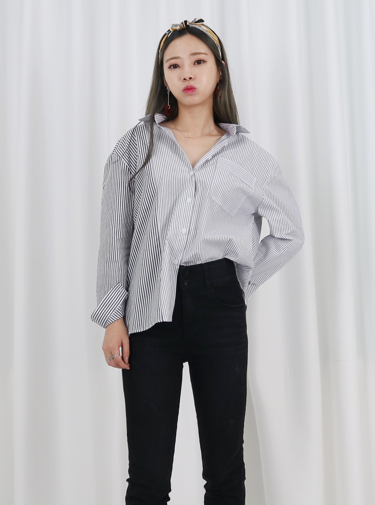 Loose-colored shirt stripe shirts Southern natural