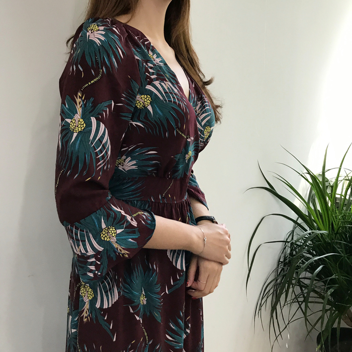 New Women Dress Flower Race Maxi Autumn Long Dress