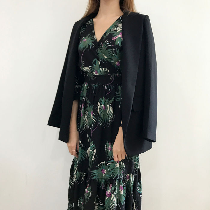 New Women Dress Flower Race Maxi Autumn Long Dress