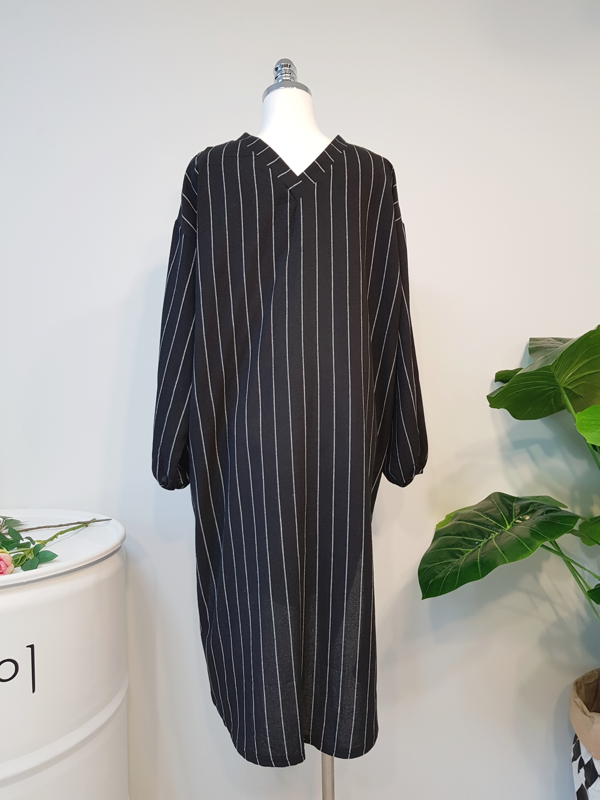 New Over Buffet Striped Shirt One Piece 3 Color Pr