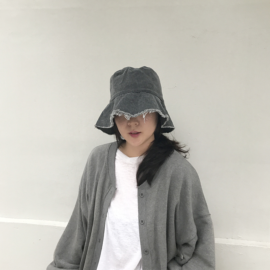 Women Sun Hats Washing Denim Wide Bucket Hat Hats