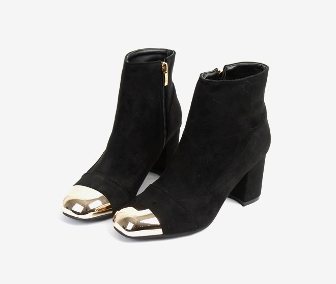 Metallic suede angle boots 7.2cm A chic one that m