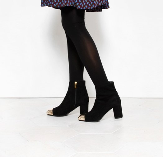 Metallic suede angle boots 7.2cm A chic one that m