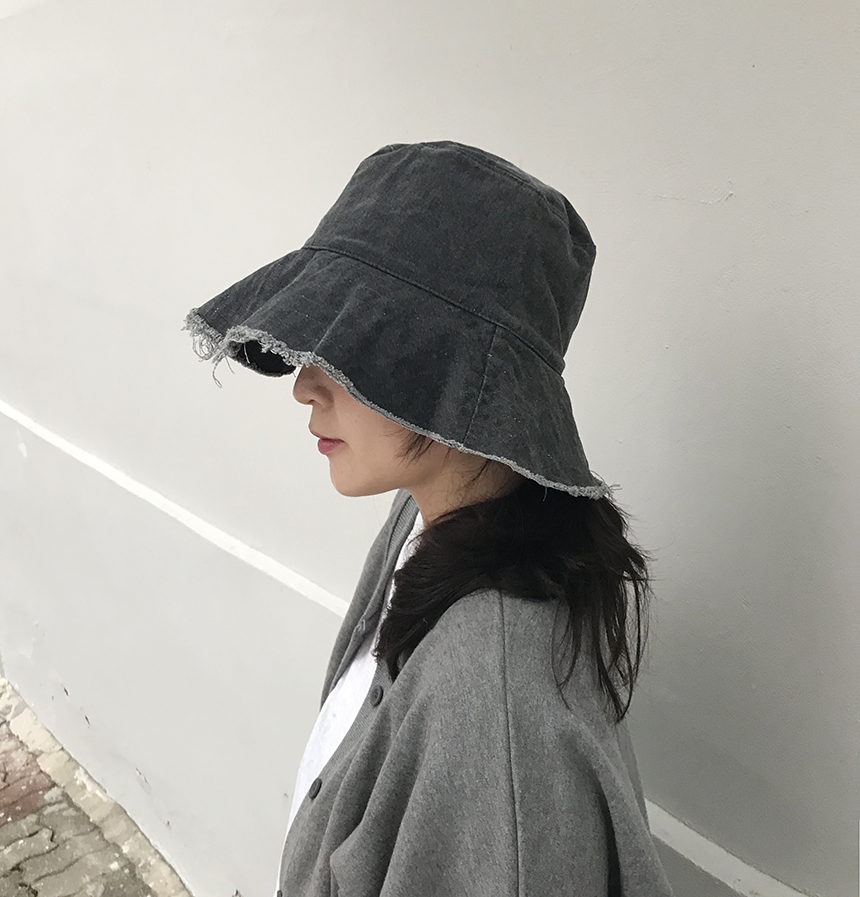 Women Sun Hats Washing Denim Wide Bucket Hat Hats