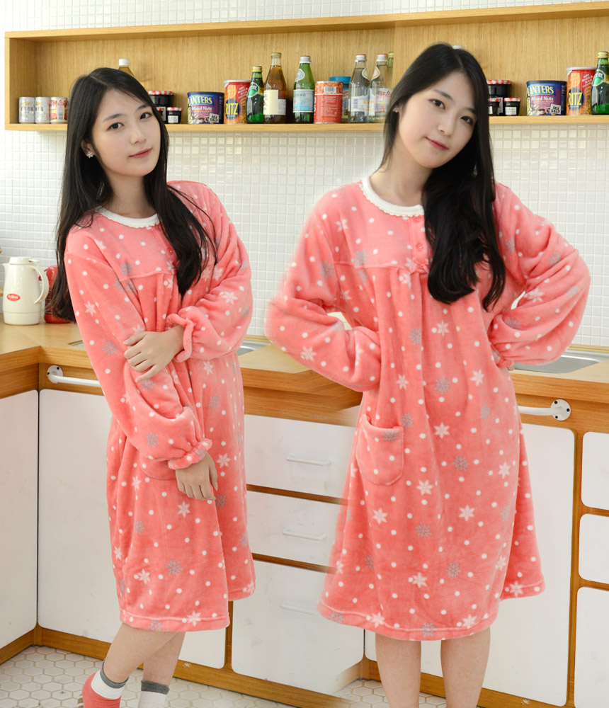 New Sleeping Piece Pajamas Snowflake Pint Pink Set