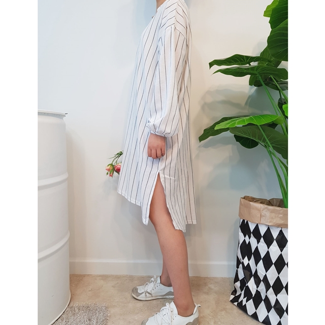 New Over Buffet Striped Shirt One Piece 3 Color Pr