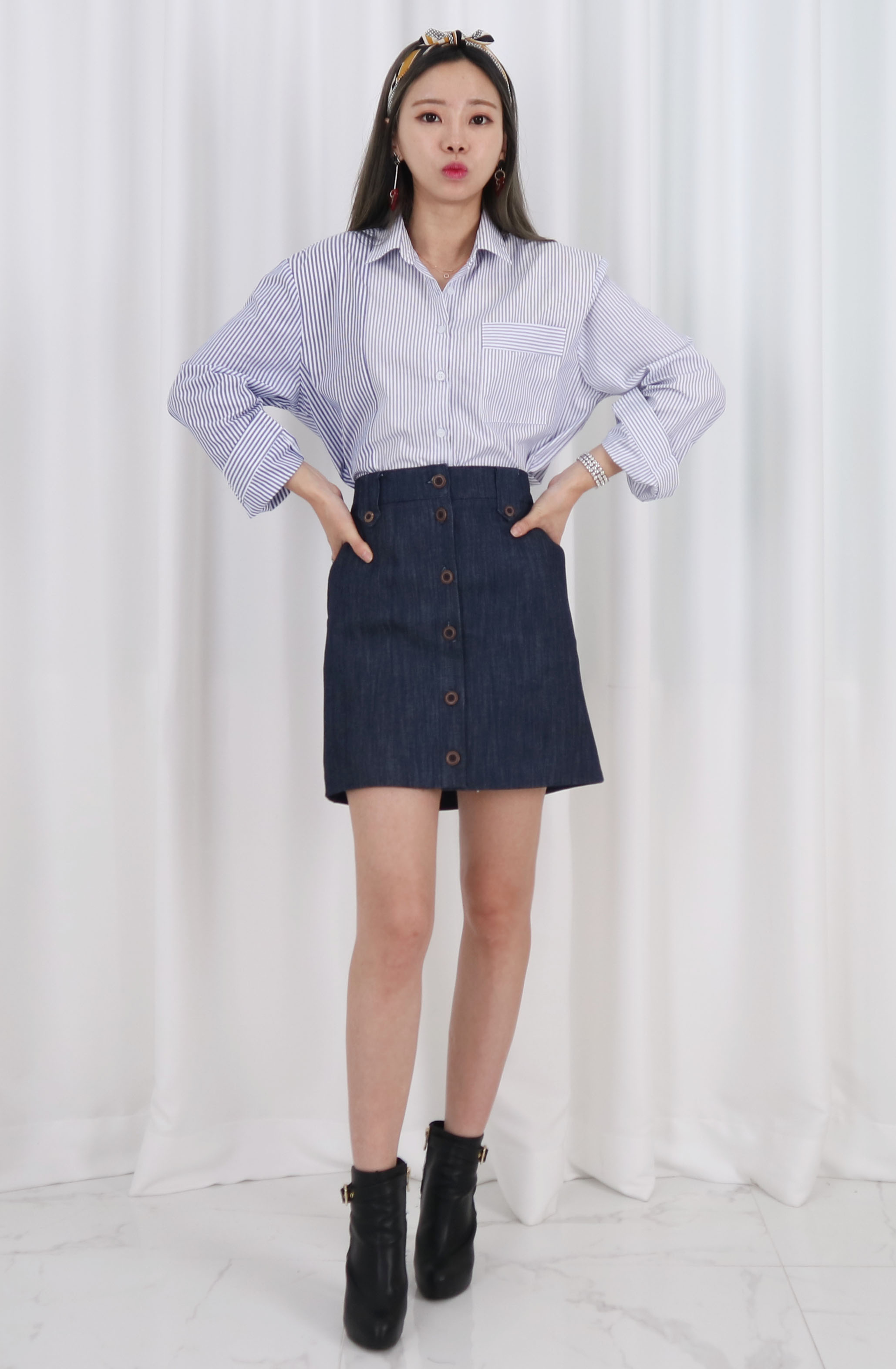 Loose-colored shirt stripe shirts Southern natural