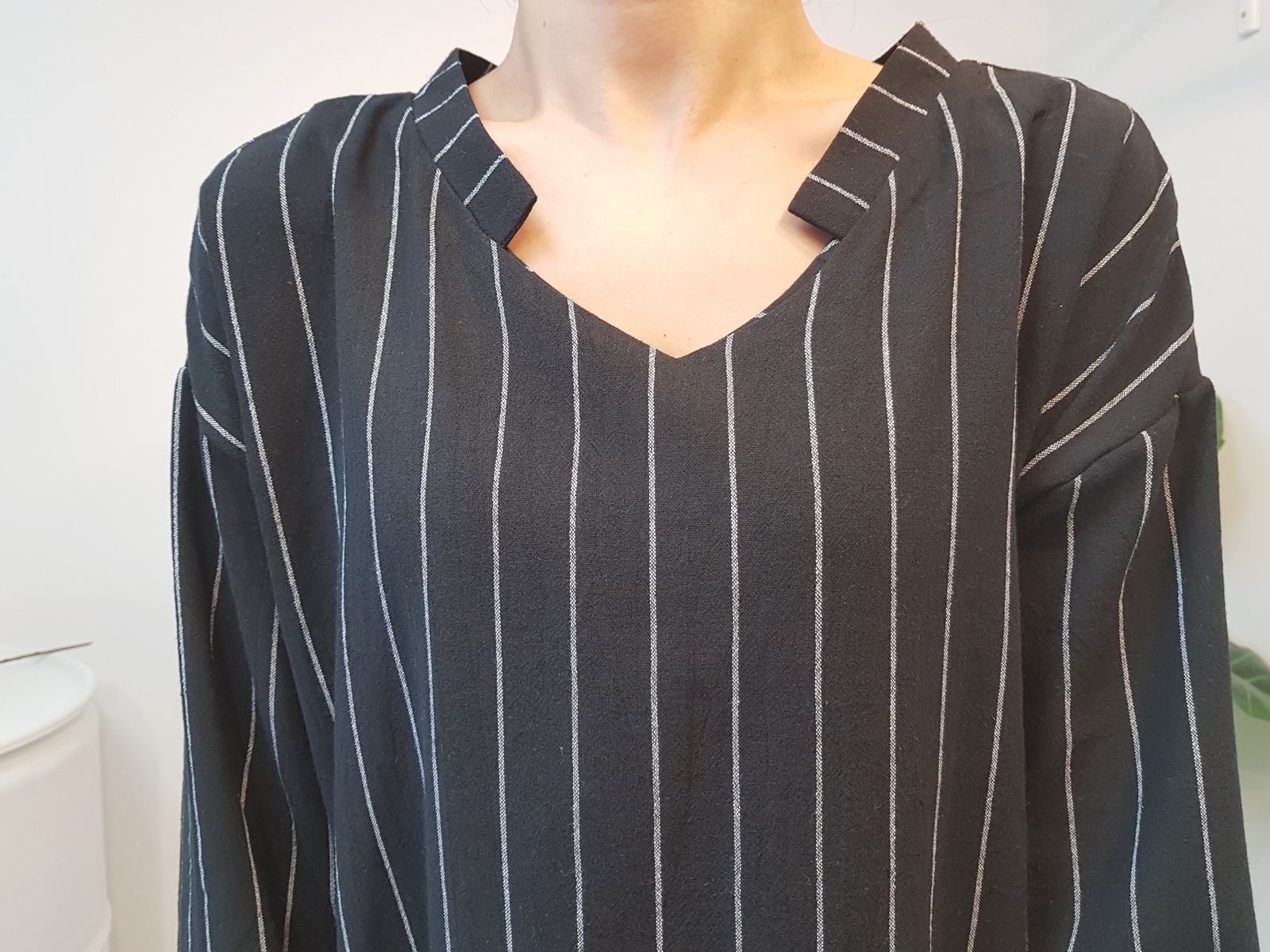 New Over Buffet Striped Shirt One Piece 3 Color Pr