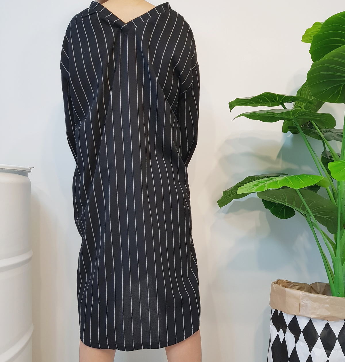 New Over Buffet Striped Shirt One Piece 3 Color Pr