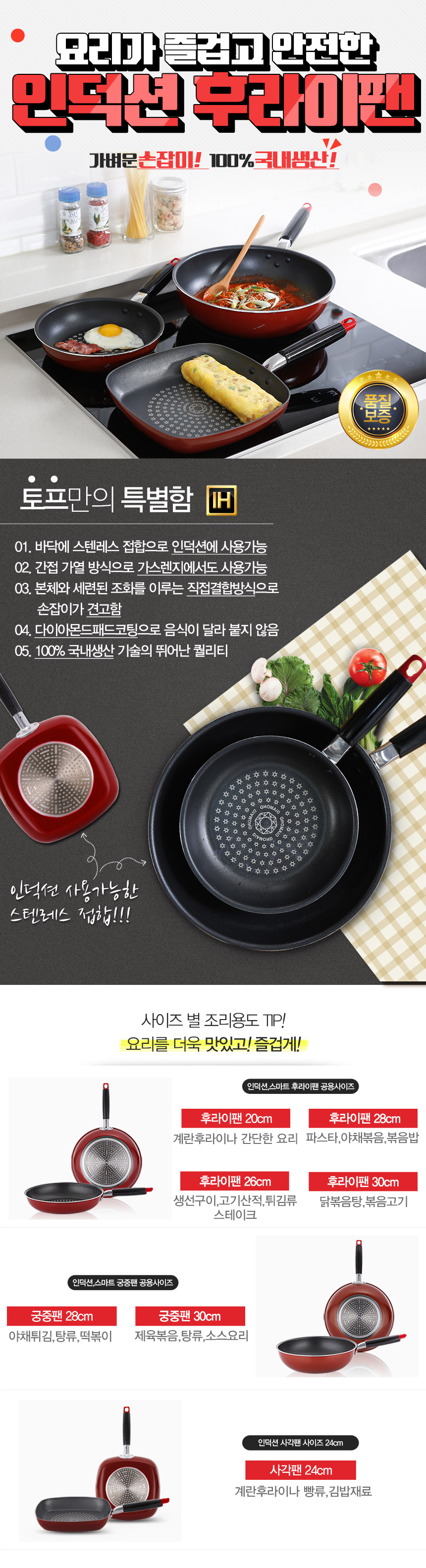 NEW FRYING PAN Top IH Induction Frying pan 20cm 26