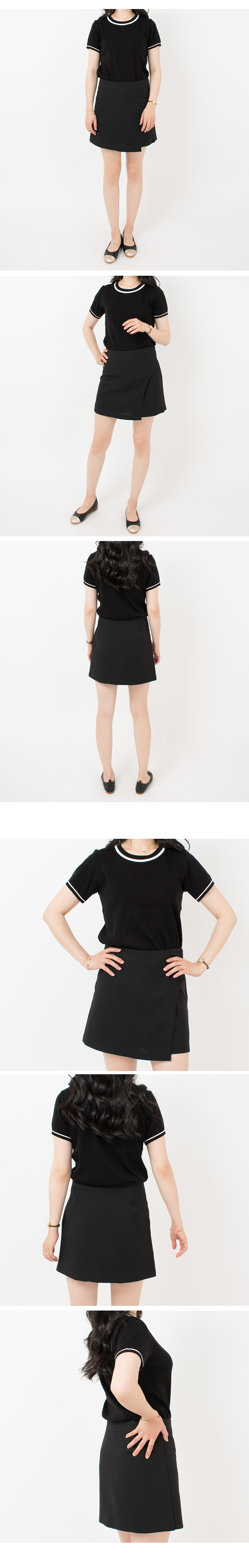 Women Short Pants Fall Wrap Skirt Shorts Wine, Bla