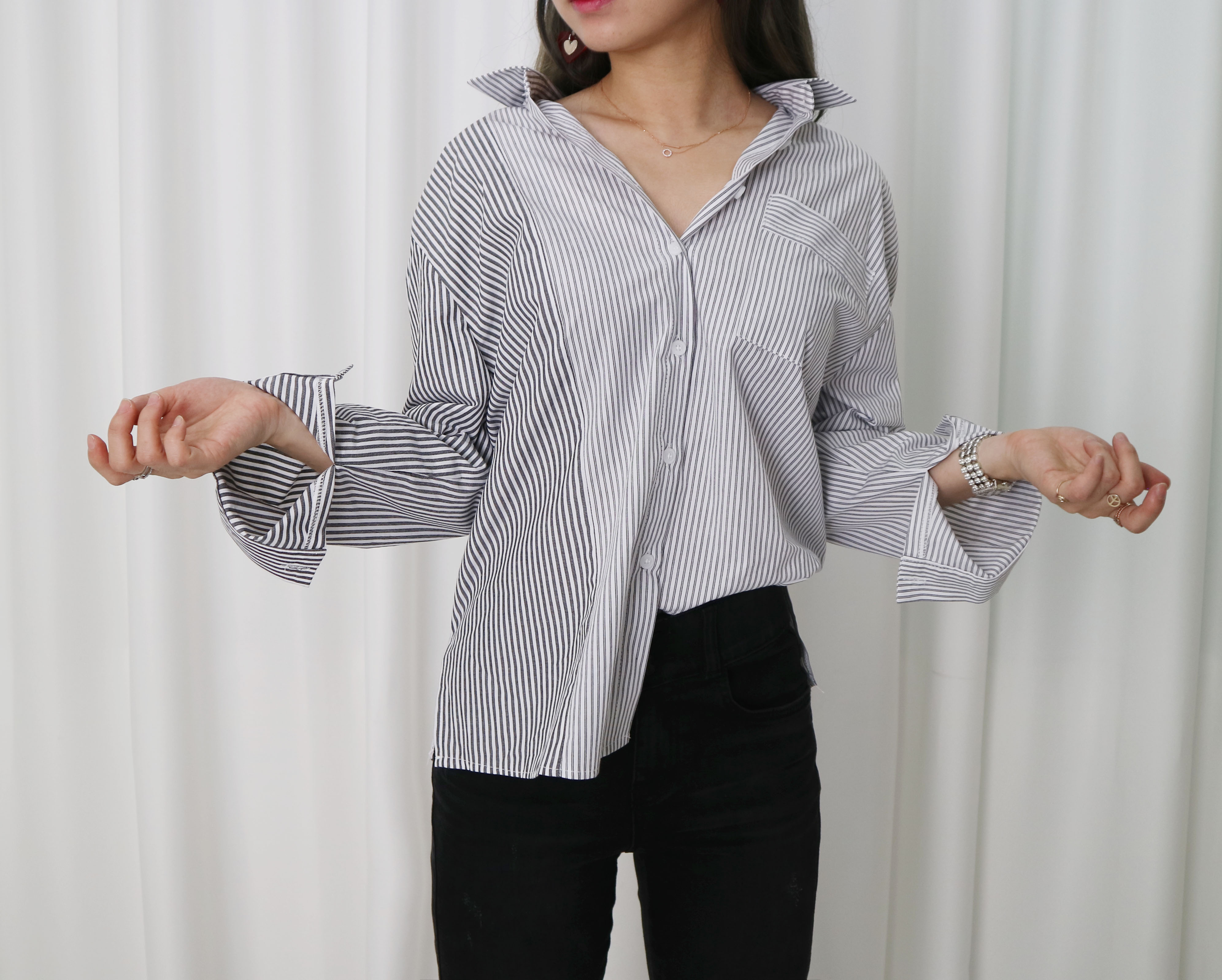 Loose-colored shirt stripe shirts Southern natural