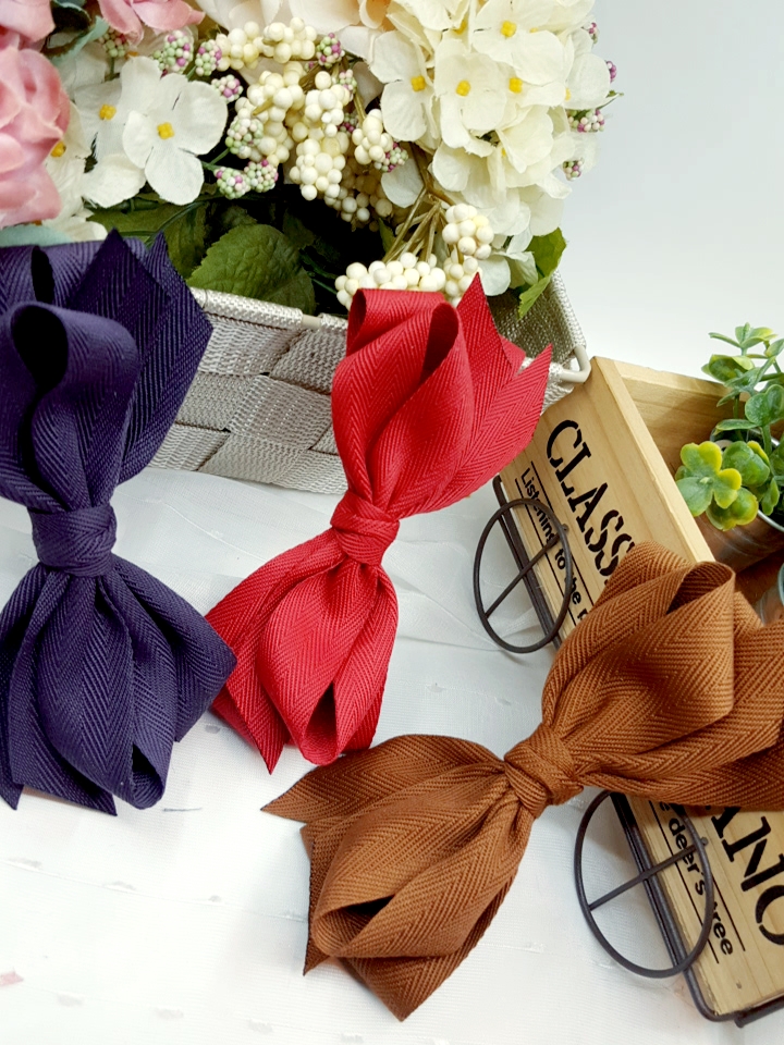 NEW HAIR CLIP HOOP Set of 3 Ribbon Pin Set New Wan
