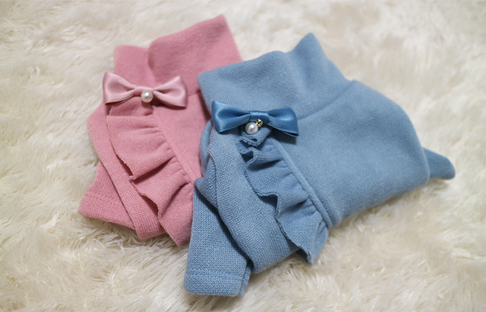 NEW DOG FASHION Ribbon Frilled Polar T-Shirt Puppy