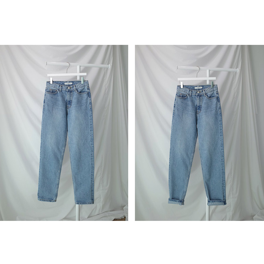 Women Jeans Pants Row Cheong Roll-Up Daily Denim P
