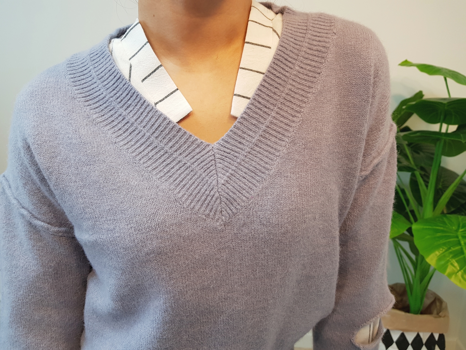 New Over Buffet Striped Shirt One Piece 3 Color Pr