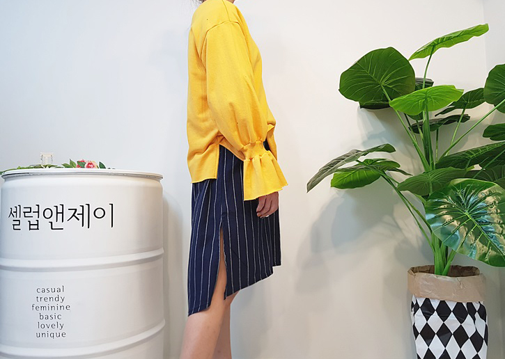 New Over Buffet Striped Shirt One Piece 3 Color Pr