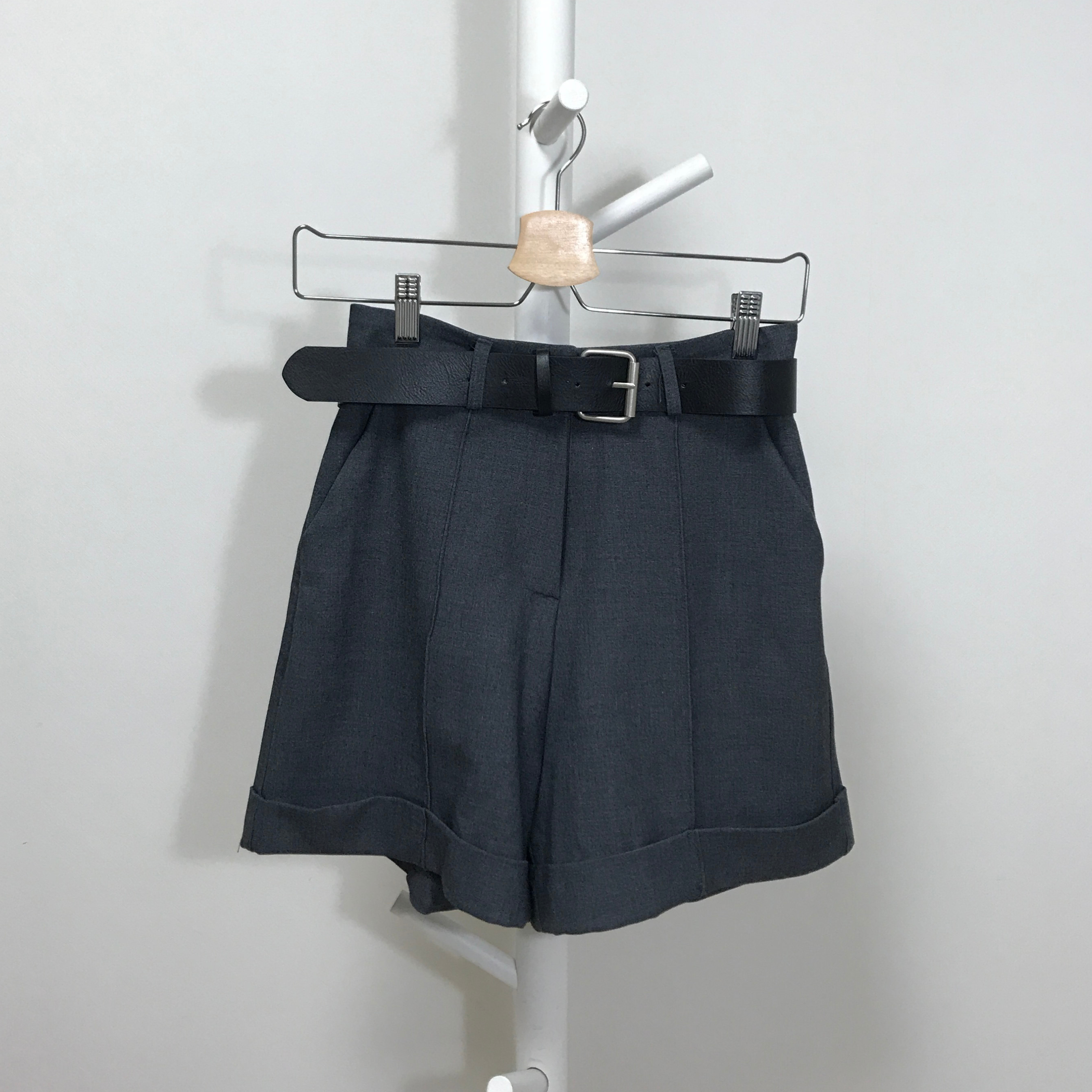 Women Short Pants Belt Set Shorts Simplicity Class