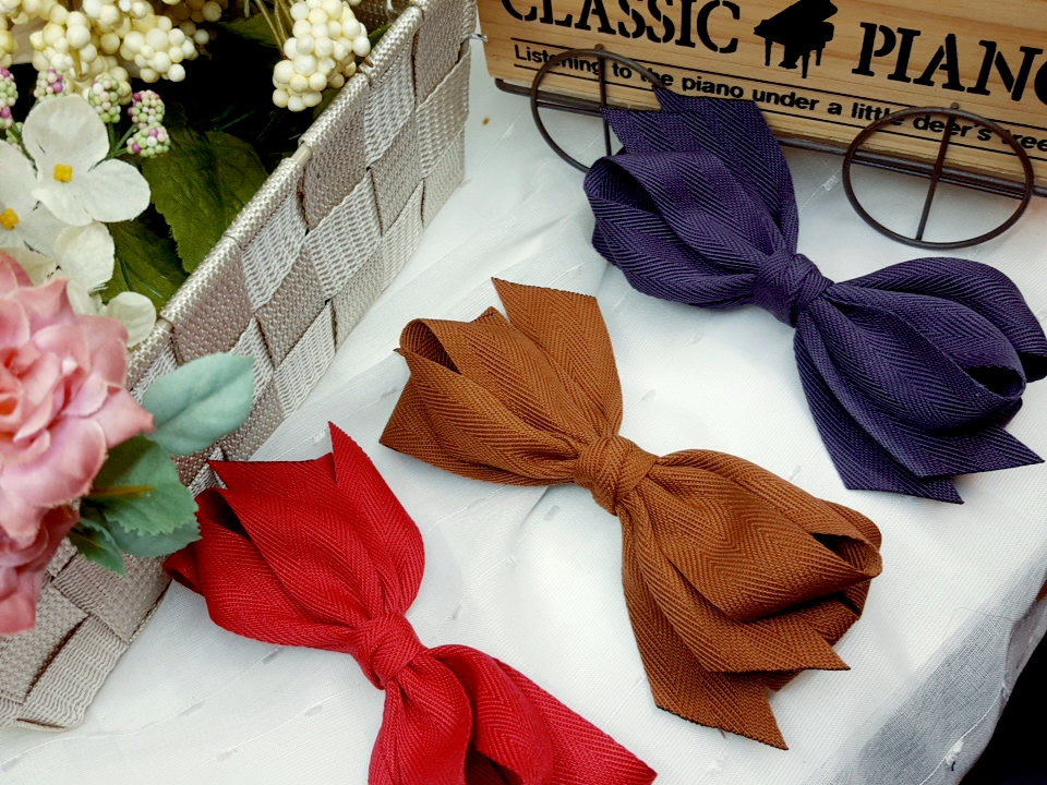 NEW HAIR CLIP HOOP Set of 3 Ribbon Pin Set New Wan