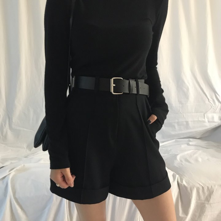 Women Short Pants Belt Set Shorts Simplicity Class