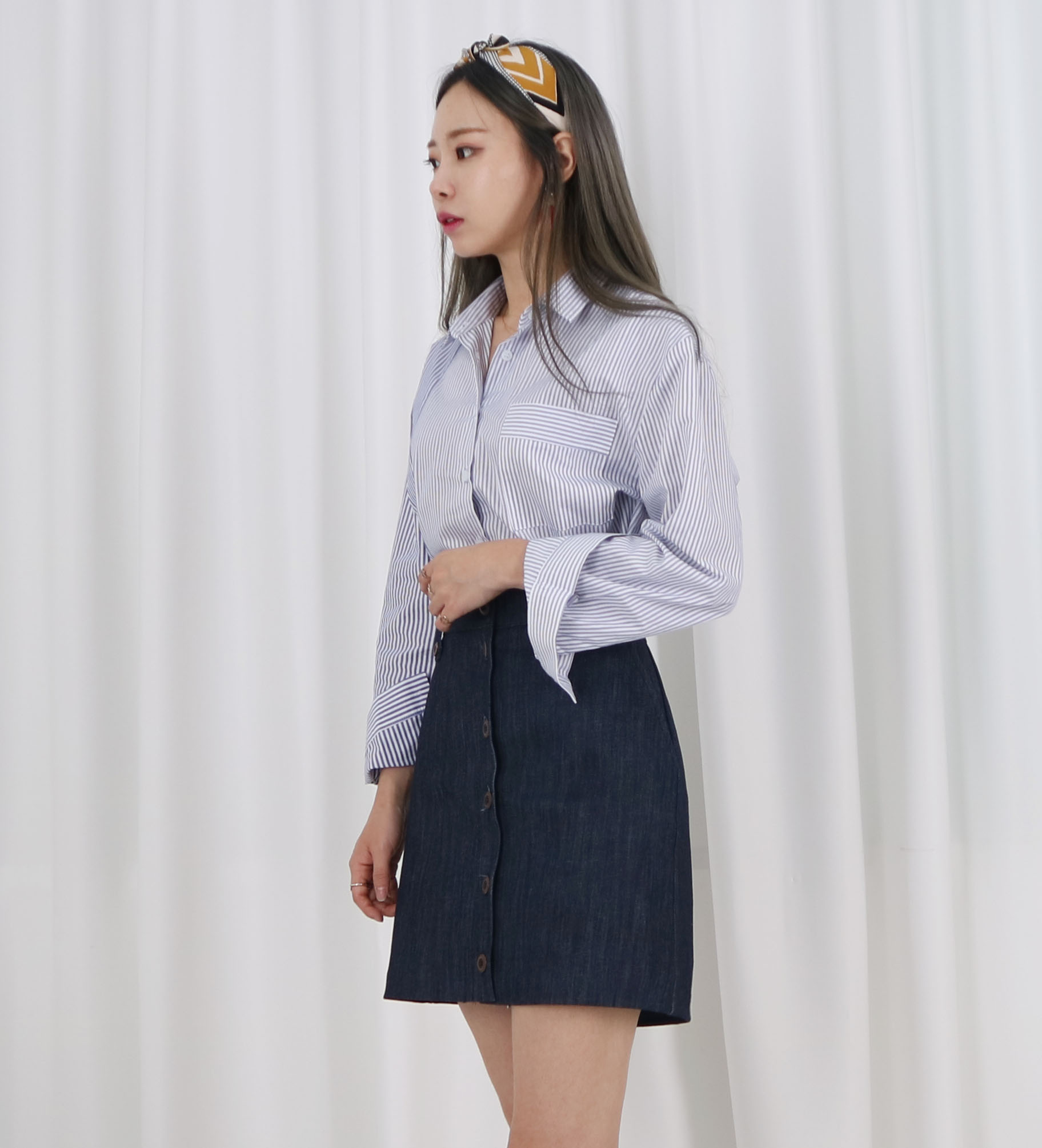 Loose-colored shirt stripe shirts Southern natural