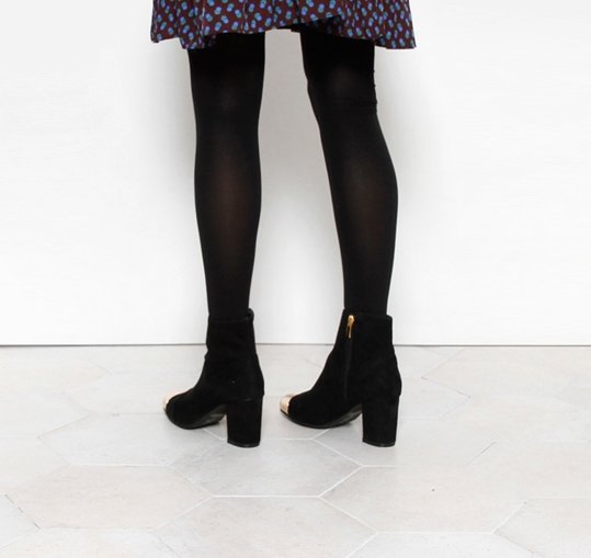 Metallic suede angle boots 7.2cm A chic one that m