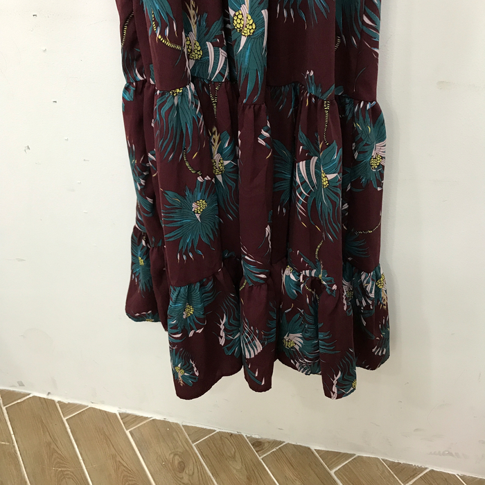 New Women Dress Flower Race Maxi Autumn Long Dress