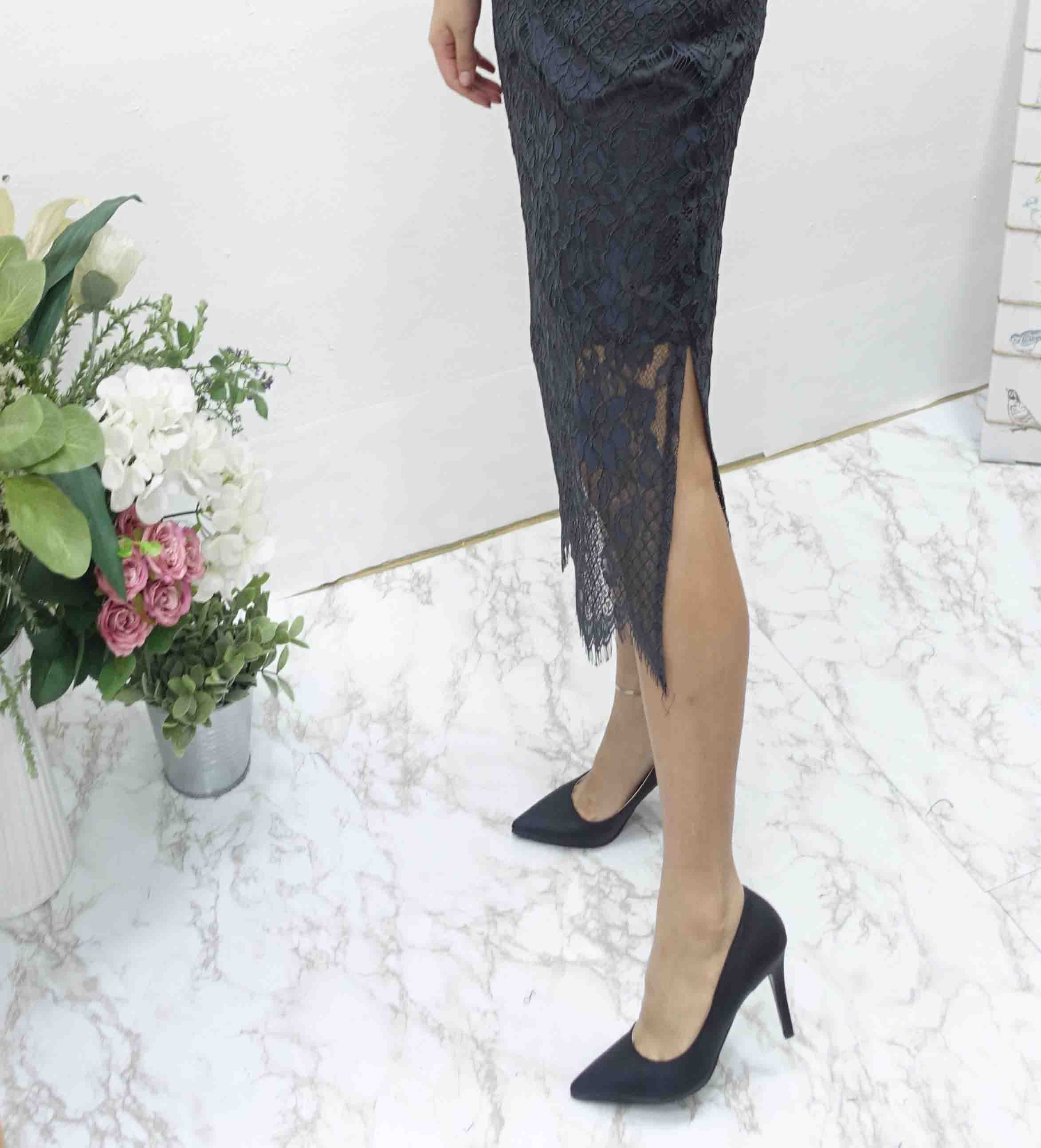 Lace Long skirt Tidy style Office fashion Fascinat