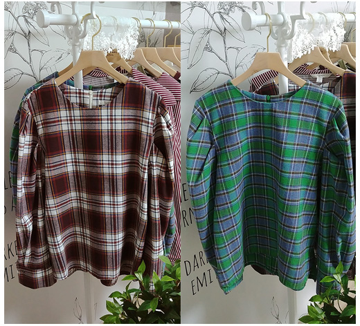 Women Blouses Autumn Check Blouse Easy coordinatio