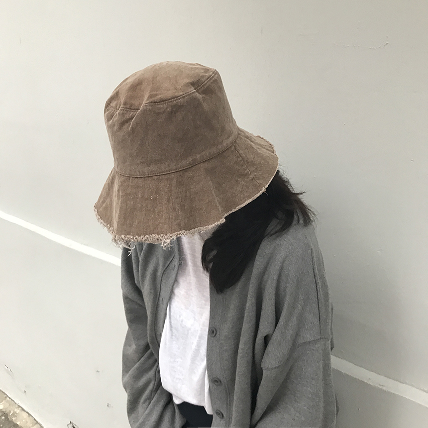 Women Sun Hats Washing Denim Wide Bucket Hat Hats