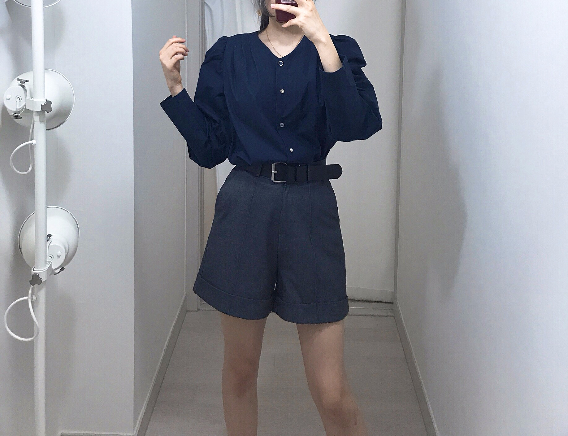 Women Short Pants Belt Set Shorts Simplicity Class