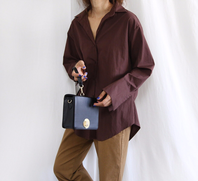 Swan Shirt Loose Fur Long 4color Romantic Look Dat