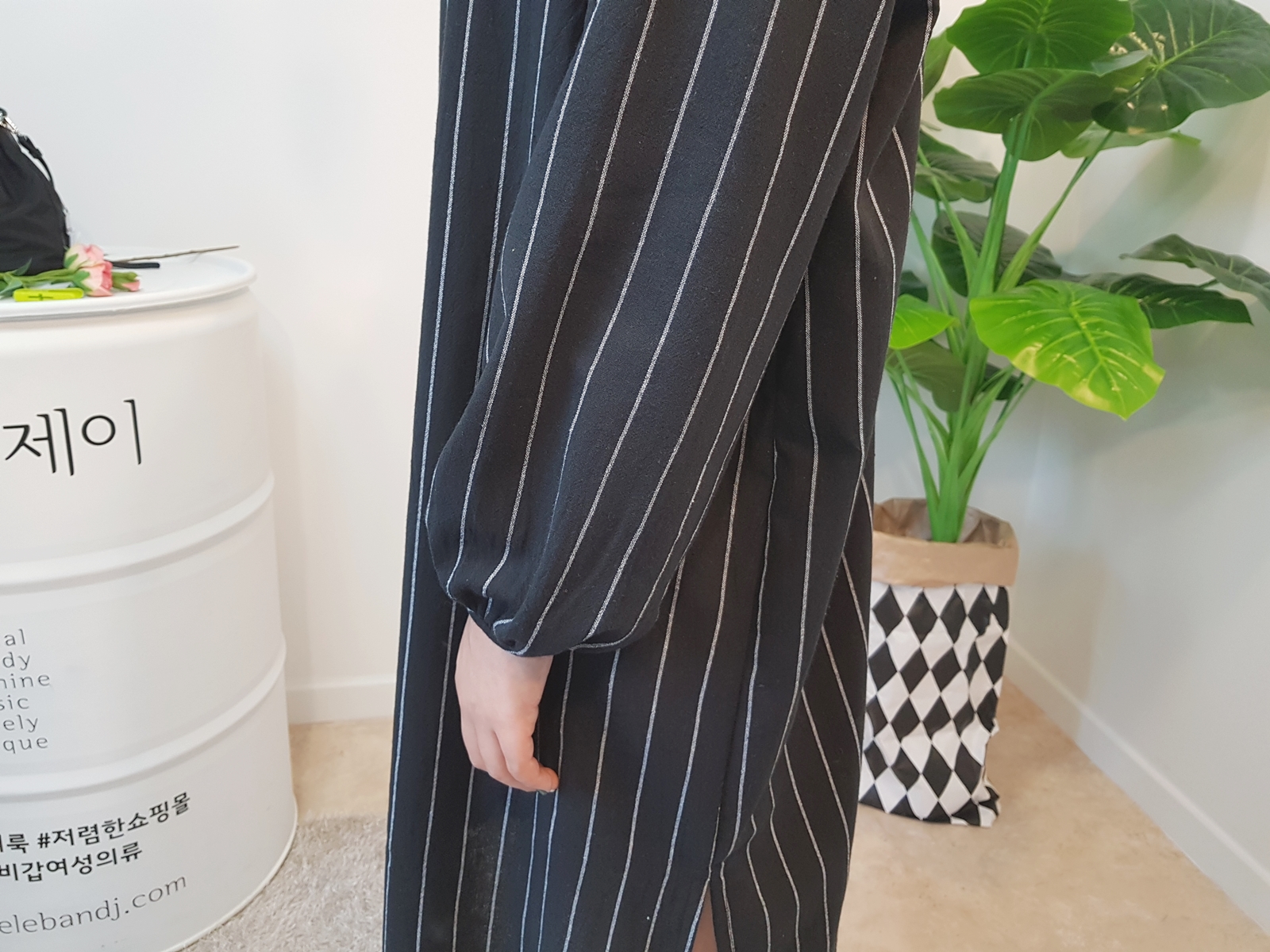New Over Buffet Striped Shirt One Piece 3 Color Pr