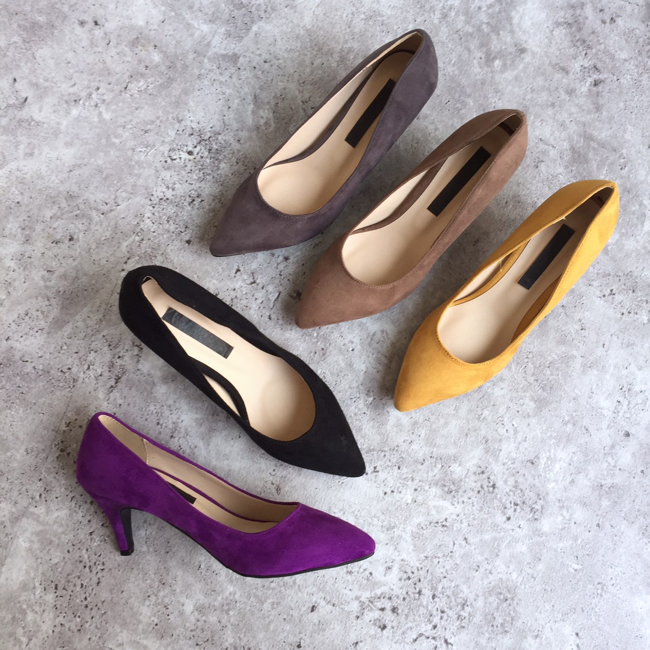 Suede Middle Heel Pumps 7cm Women Shoes Feet Comfo