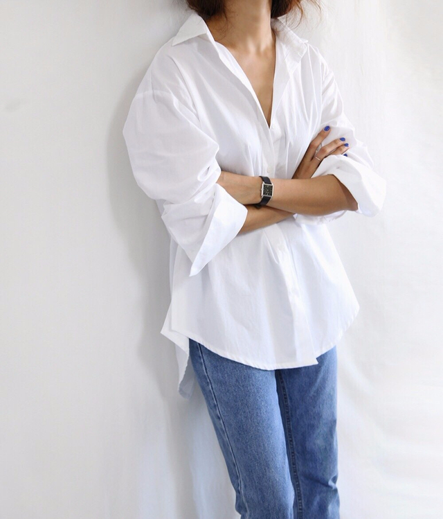 Swan Shirt Loose Fur Long 4color Romantic Look Dat