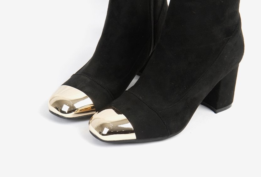 Metallic suede angle boots 7.2cm A chic one that m