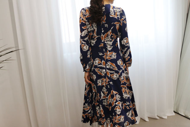 New Women Dress High Quality Autumn Flower Long Go