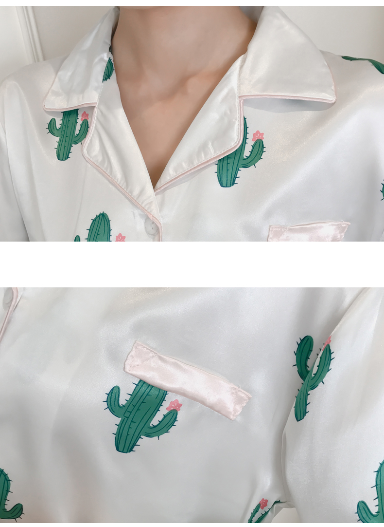 New mini cactus pajamas pajamas set women's hom