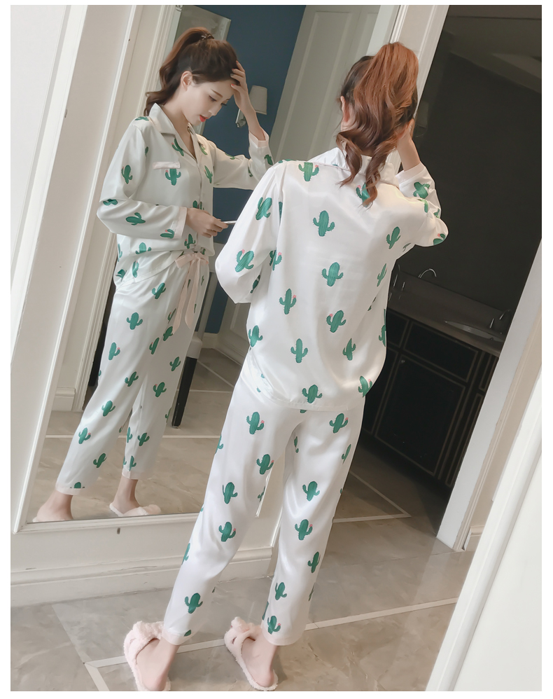 New mini cactus pajamas pajamas set women's hom