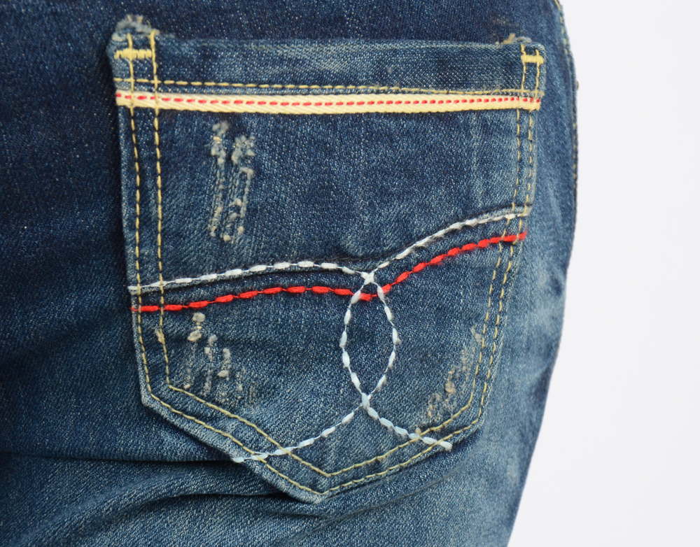 Women Jeans Pants Pretzig Beads Jinjiang Boots Cut