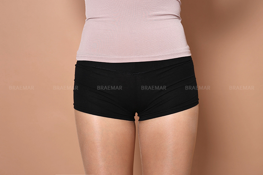Seamless Shorts Black 2 Piece Cotton Spandex Under