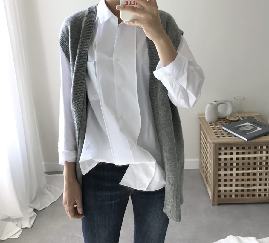 Daily plain shirt Women Autumn basic cotton Cotton