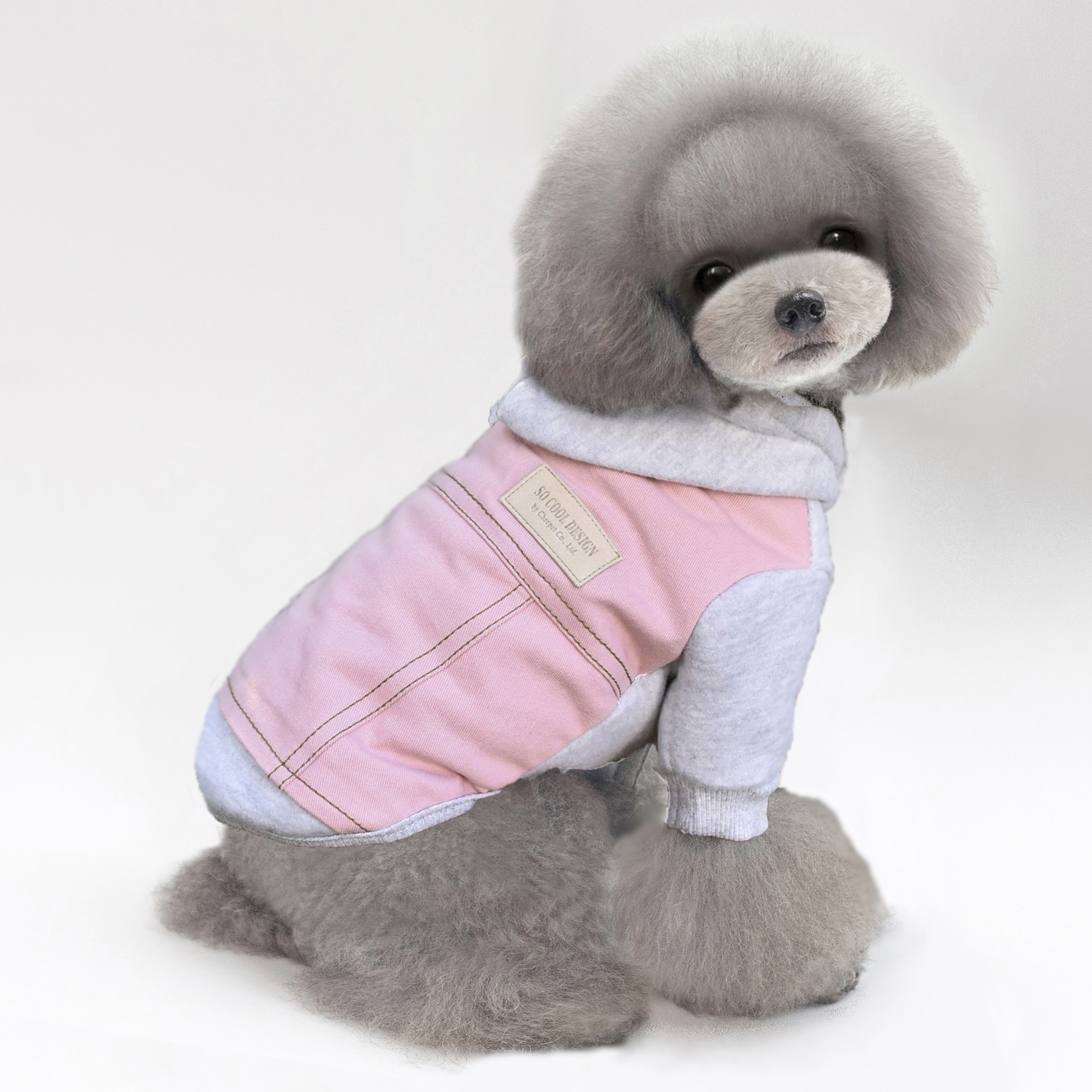 NEW DOG FASHION Doggy Blue Gray Brushed Hood Jumpe